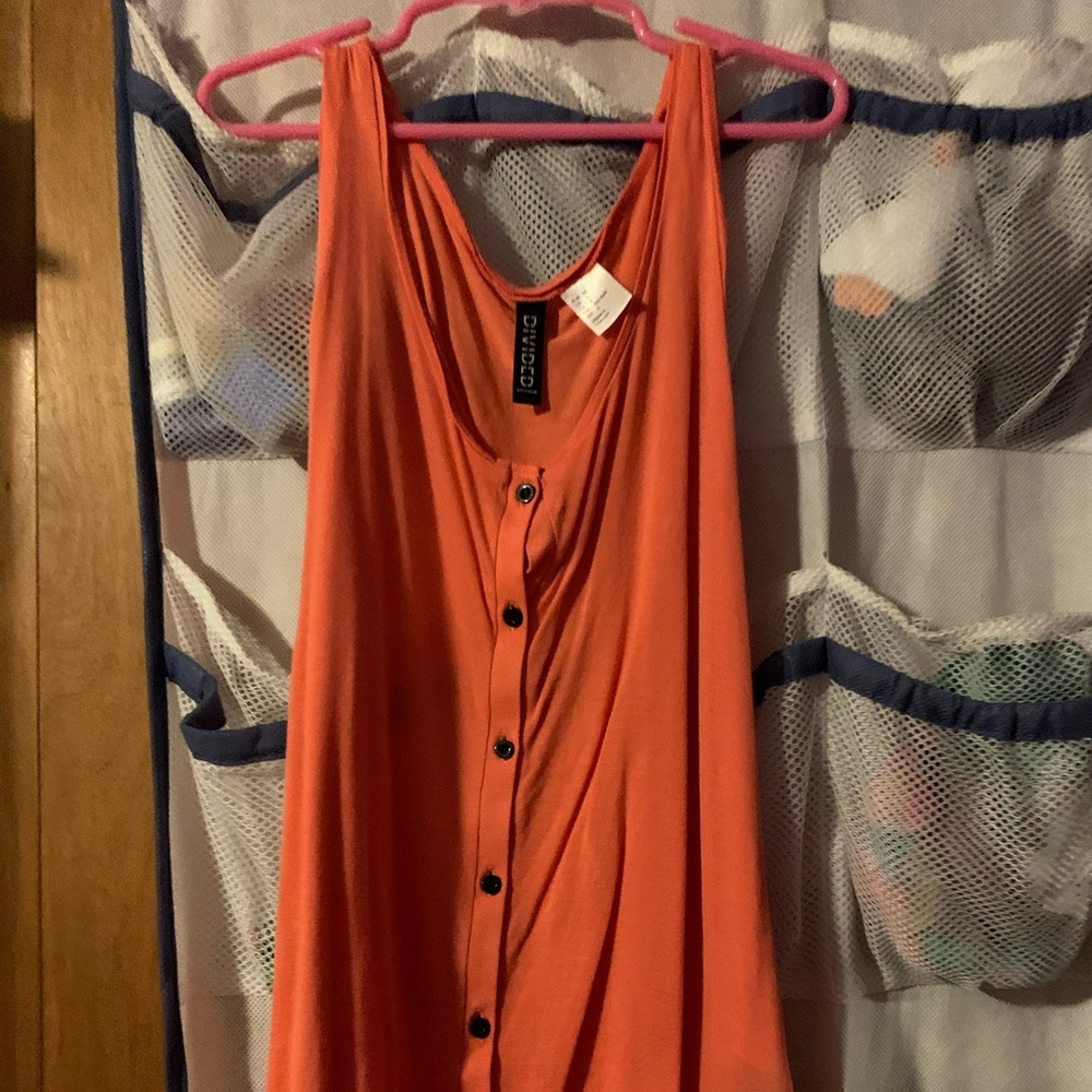 High-low salmon tank top
